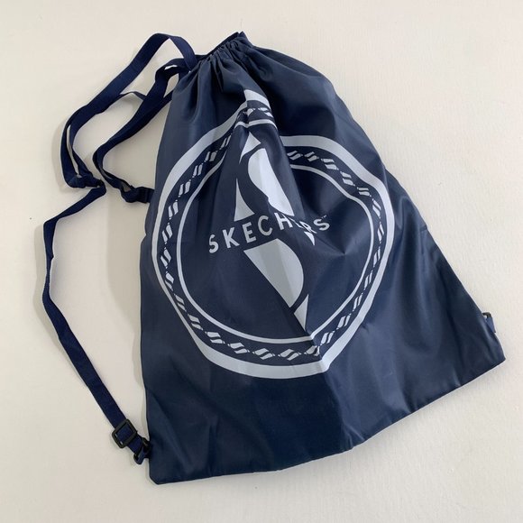SKECHERS Brand New Unisex Drawstring Backpack Blue 100% Polyester Lightweight - Picture 12 of 14